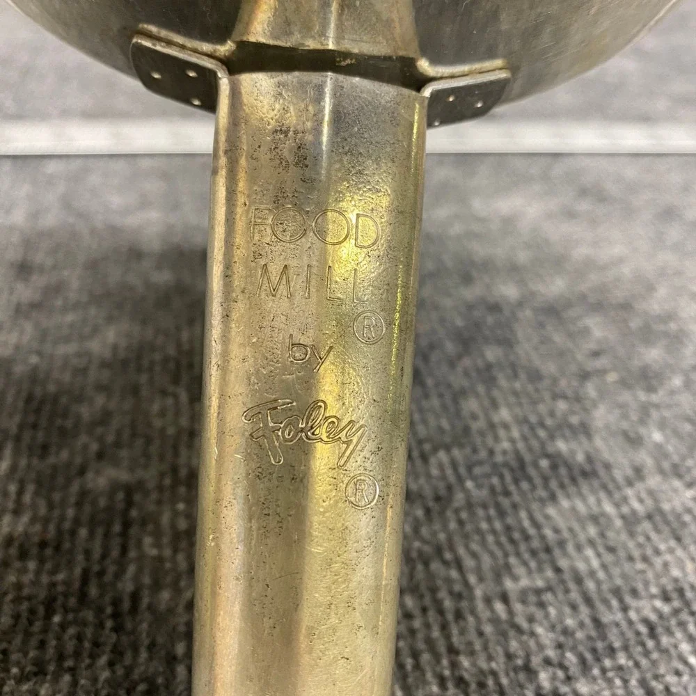 Vintage Foley Food Mill Aluminum Hand Crank Masher Ricer Silver 7 Inch Bowl USA